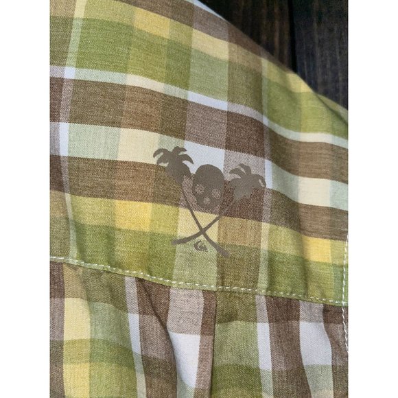 Quicksilver Men's Plaid Button Down SS Shirt Size XL - Picture 7 of 9